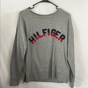 Hilfiger Gray Sweatshirt with Red and Blue Logo size‎ small